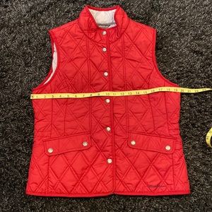Eddie Bauer Red Quilted Snap-Front Vest
